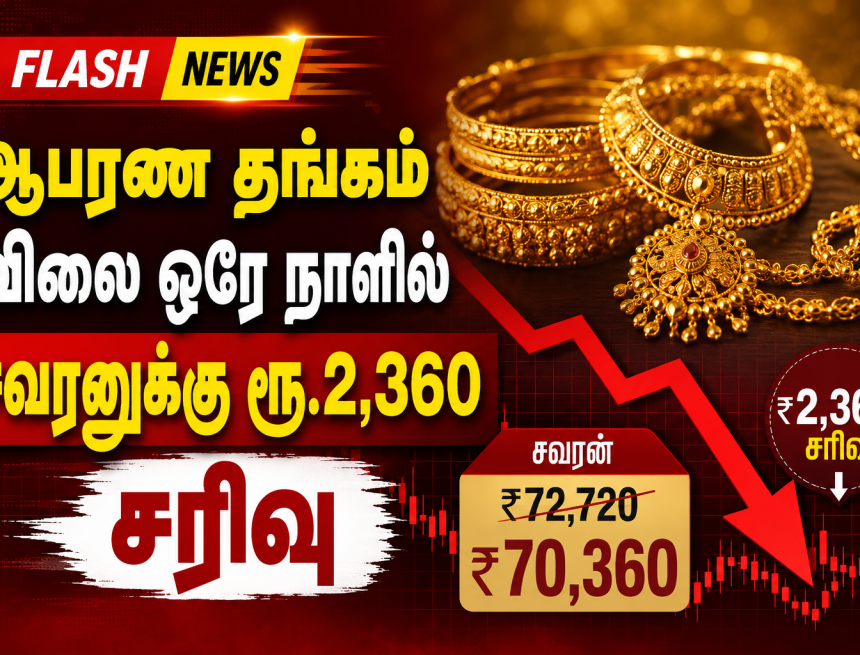 ஆபரண தங்கம் விலை ஒரே நாளில் சவரனுக்கு ரூ.2,360 சரிவு