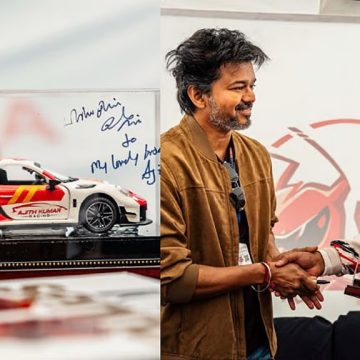 அஜித்துக்கு மினியேச்சர் கார் பரிசளித்த விஜய் விஜய்க்கு தலைக்கவசம் பரிசளித்த அஜித்